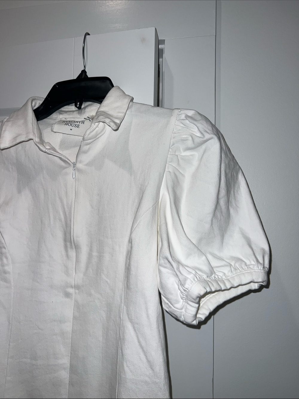 Hyacinth House White Front Zip Denim Mini Dress - Picture 9 of 11